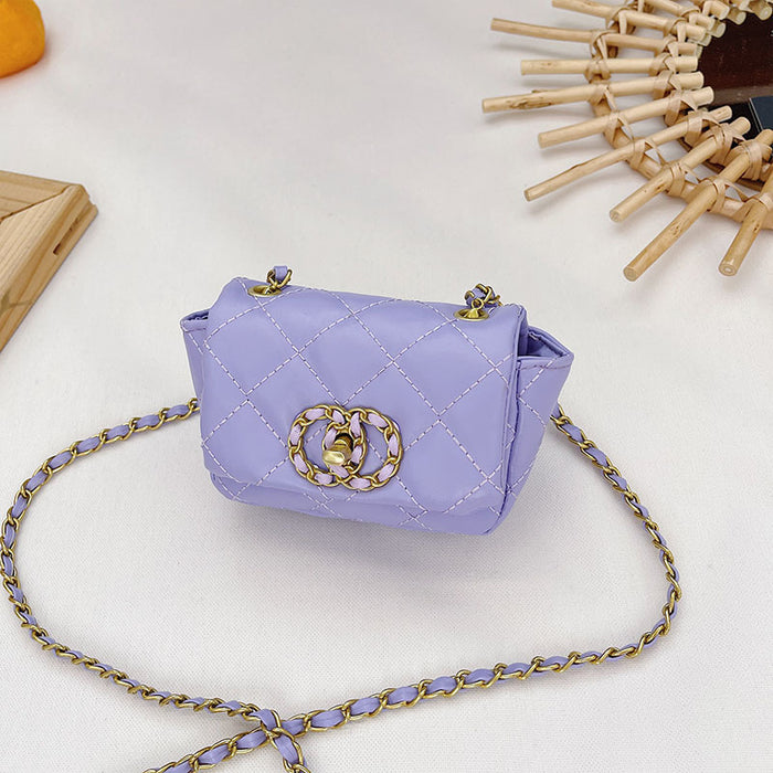 Wholesale PU Style Princess Coin Purse Rhombus Chain Small Square Bag JDC-SD-YuanDuo076