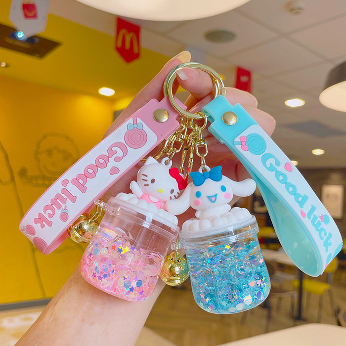 Wholesale Cartoon Doll Acrylic Quicksand Bottle Keychain JDC-KC-LiuFan020