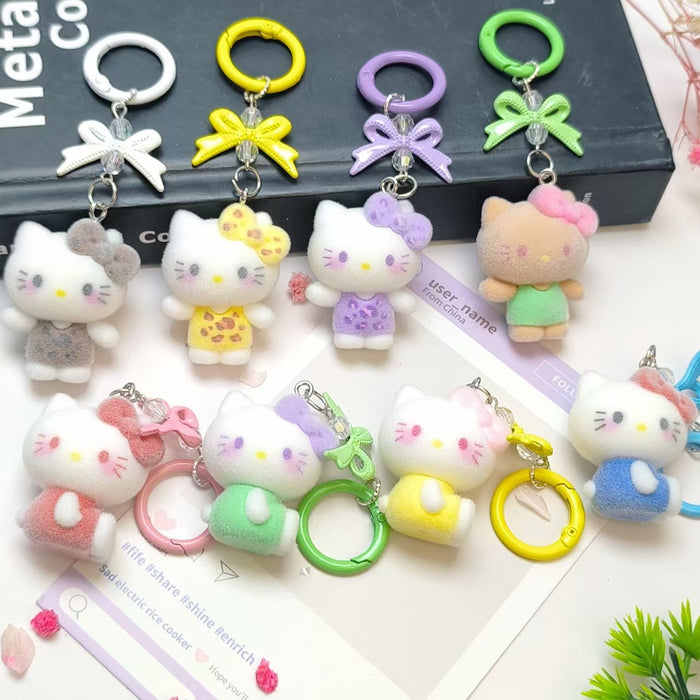 Wholesale flocked cute doll keychain