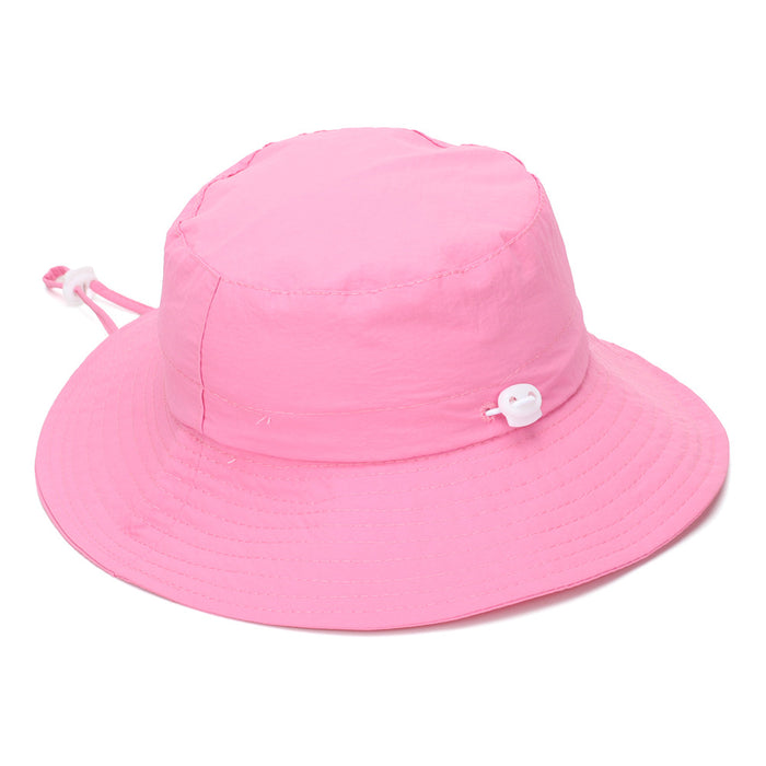 Wholesale Everyday Kids Bucket Hat Solid Light Pink Sun Protection Windproof for 2-6 Years Boutique Resale