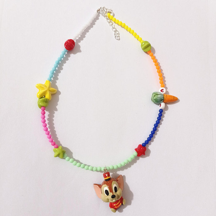 Wholesale Cartoon Funny Chipmunk  Fashion Necklace Collarbone Chain Short Necklace