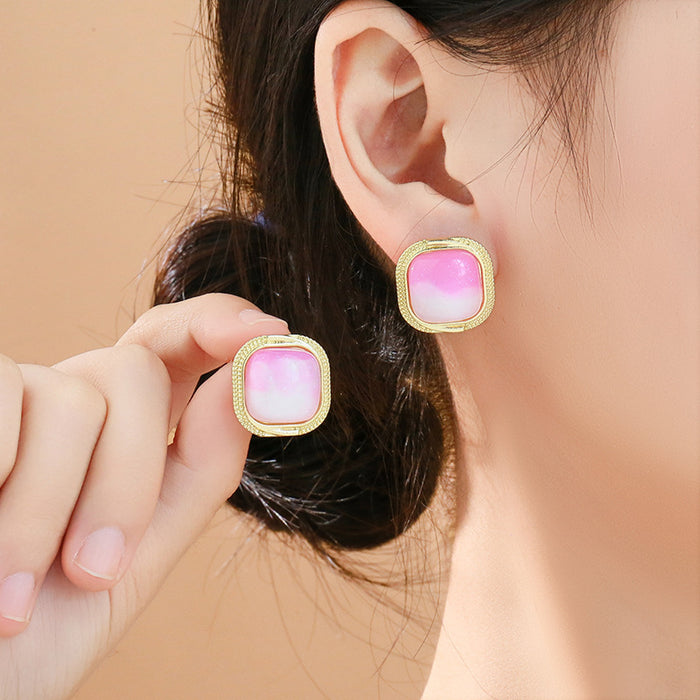 Wholesale earrings simple retro pink clouds small jewelry