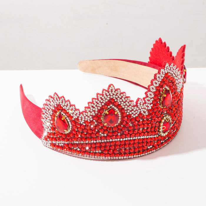 Wholesale French Vintage Rhinestone Crown Headband Hair Hoop
