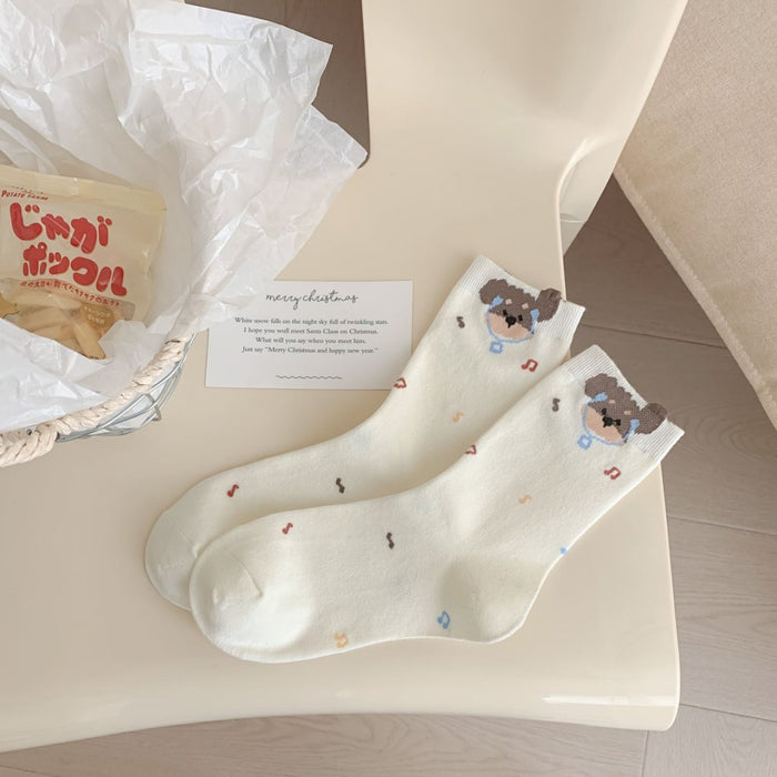 Wholesale New Cute Cartoon Cotton Socks, Mid Tube Socks, Stacked Socks