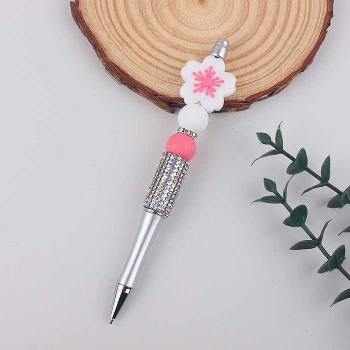 Wholesale Begonia  Silicone Beaded Pen Colorful Plastic Multifunctional Ballpoint Pen Gel Pen