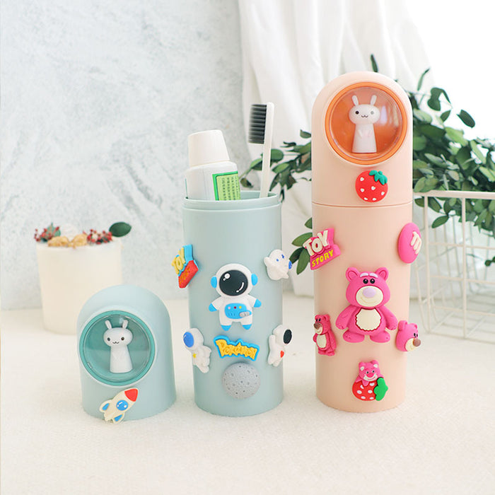 Wholesale Cartoon Travel Portable Toothbrush Mouthwash Cup Storage Box JDC-SB-MingJu001