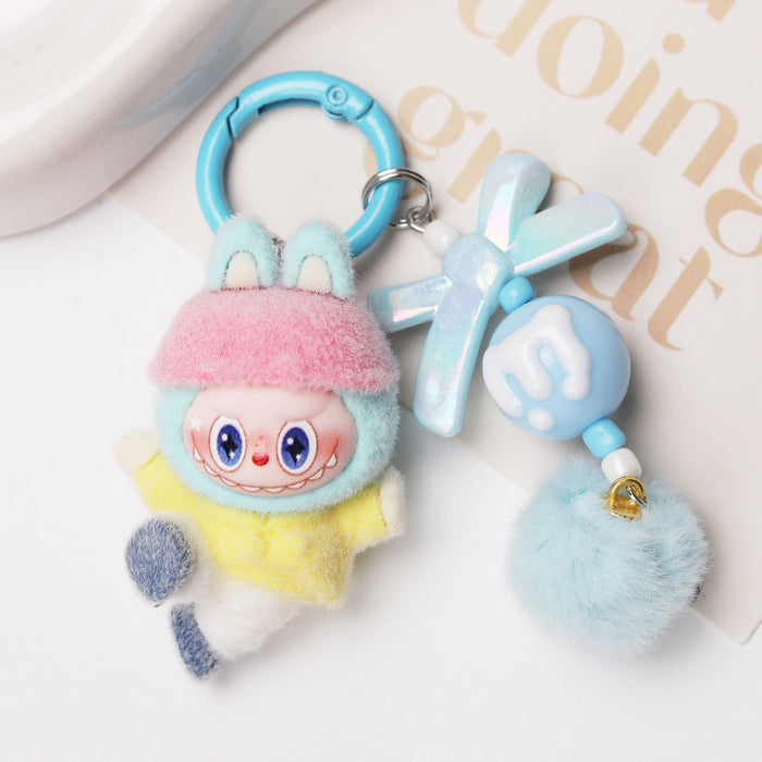 Wholesale Flocked Dancing Cartoon Character Keychain