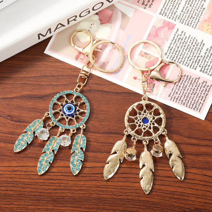 Wholesale Zinc Alloy Dream Catcher Feather Keychain Bag Charm Decorative Accessory