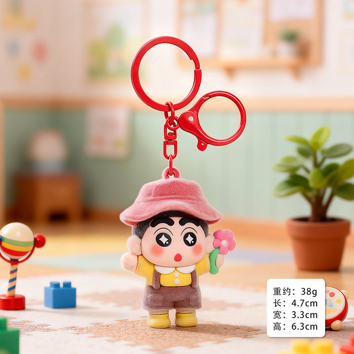Wholesale Flocking Cartoon Keychain Cute Design Bag Charm Christmas Accessory MOQ≥3