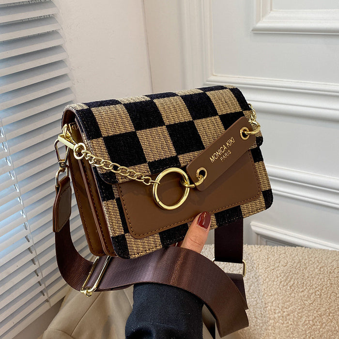 Wholesale Checkerboard Crossbody Bag Niche Small Square Bag Portable