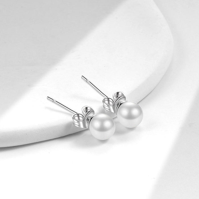 Wholesale Women S Pearl Stud Earrings Elegant White Gold Tone Design For Gift Boutique Resale And Party Wear