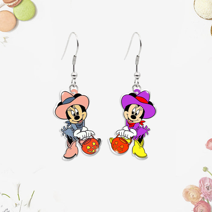 Wholesale  party creative earrings cute asymmetrical acrylic heat shrinkable earrings