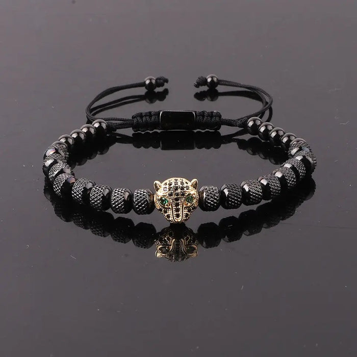 Wholesale Cheetah Beaded Bracelet Men Adjustable JDC-BT-YJ003