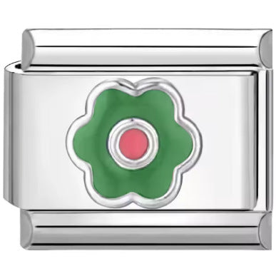 Wholesale Mother' s Day Series Stainless Steel Italian Flower Bracelet DIY Module Combination Jewelry