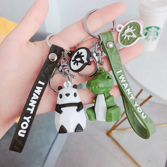 Wholesale Soft Plastic Geometric Animal Cartoon Doll Keychain JDC-KC-SengH007