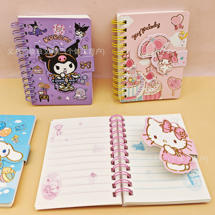 Wholesale Cartoon Gold Foil Magnetic Clasp Coil Notebook Chic Student Journal