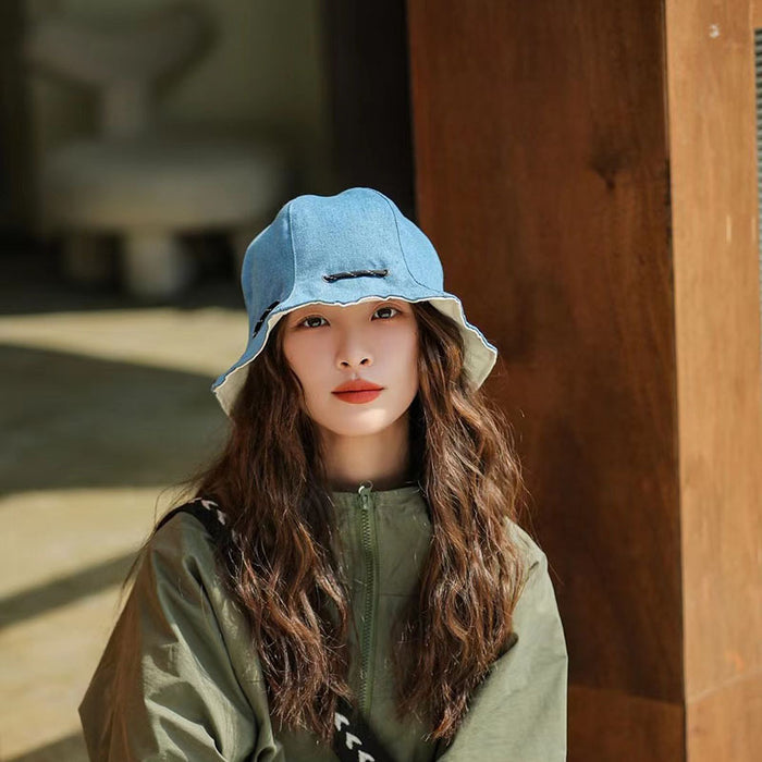 Wholesale Fisherman's hat, personality, temperament, versatile, casual, sun shading, double-sided basin hat, water bucket