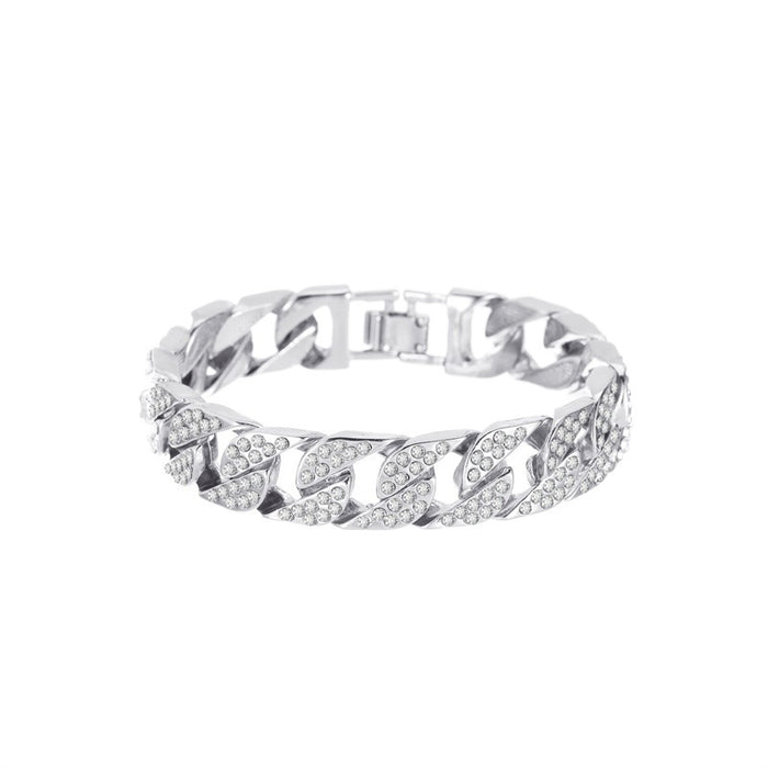 Wholesale Thick Chain Bracelet  Flash Diamond Bracelet Street Fashion Cool Accessories
