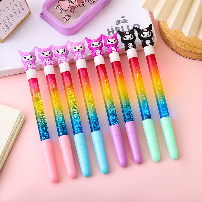 Wholesale Cartoon soft rubber elf, flowing sand fairy stick, cute design, neutral pen, gift pen
