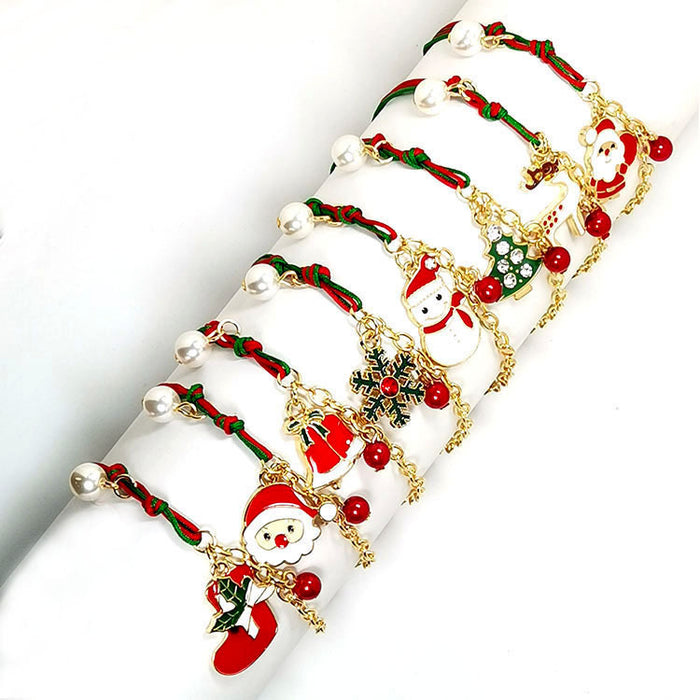 Wholesale Christmas Bracelet Jewelry  Tree Snowflake Elk Snowman Bracelet Christmas Gift