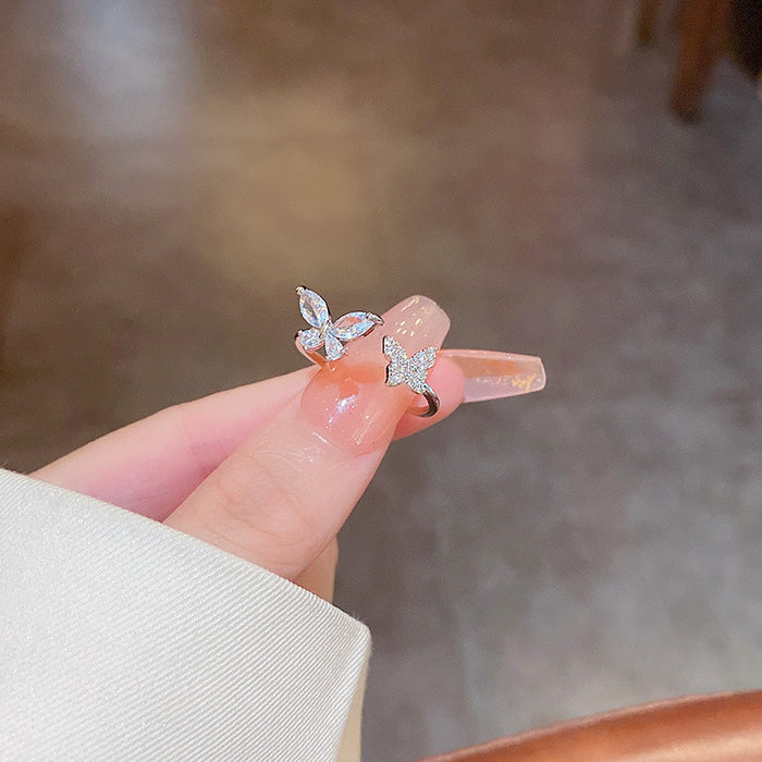Wholesale Butterfly ring inlaid with zircon