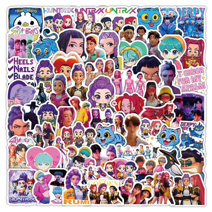 Wholesale 104pcs K-Pop  Anime Graffiti Stickers for Water Bottles