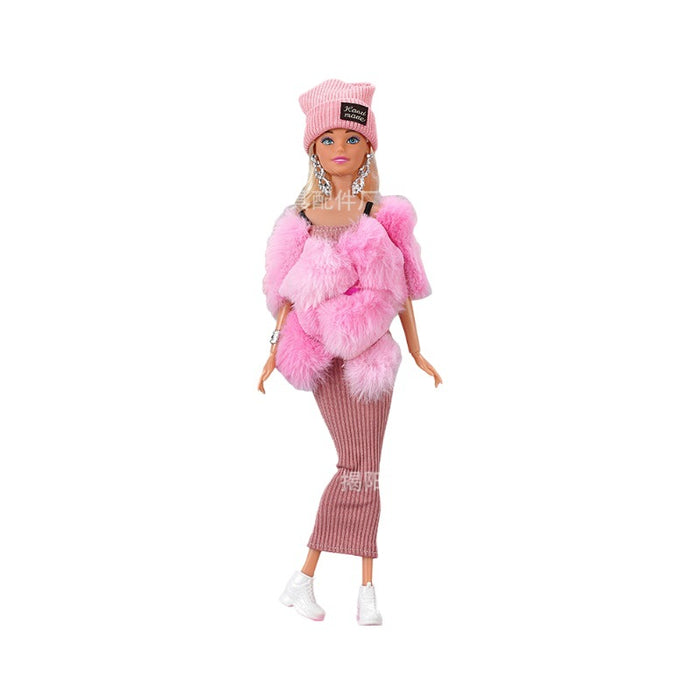 Wholesale double plush long tube skirt doll hat