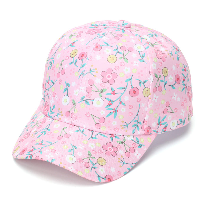 Wholesale Children' s Baseball Cap Floral Print Contrast Color Curved Brim Summer Sun Protection Fashion Accessory