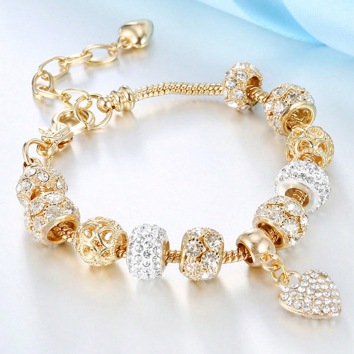 Wholesale Stainless Steel Copper Alloy Rhinestone Beaded Bracelet JDC-BT-ShenYuan001