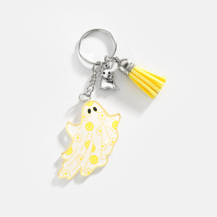 Wholesale Maple Leaf Ghost Halloween Keychain JDC-KC-HuiWen020