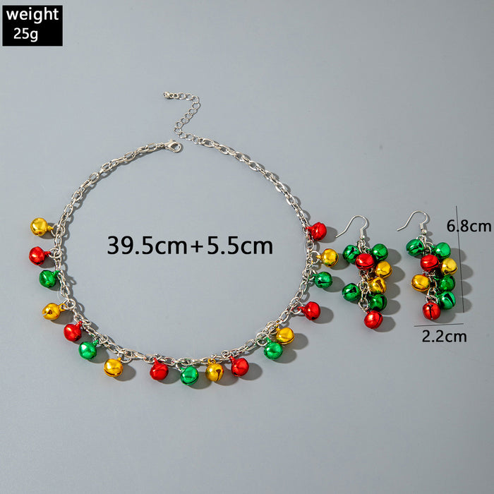 Wholesale Christmas Bell Love Drop Earring and Necklace Set Jewelry Accessory Gift MOQ≥2