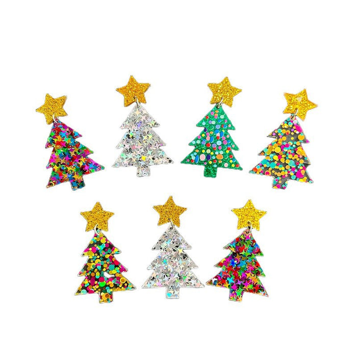 Wholesale Christmas Cartoon Acrylic Earrings Fashion Jewelry Accessory for Gift MOQ≥2