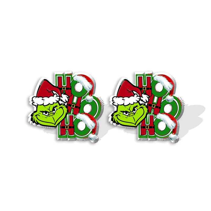 Wholesale Christmas Earrings Holiday Acrylic Christmas  Heat Shrinkable Sheet Earrings