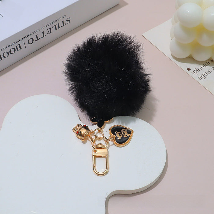 Wholesale Mao Ball Keychain Pendant Creative Cute Tiger Protective Set Jewelry Mobile Phone Hanging