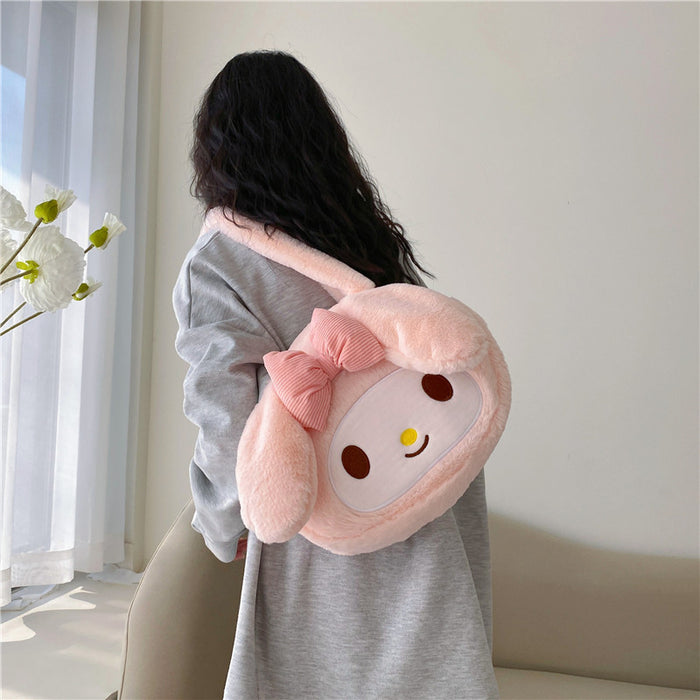 Wholesale Cute Cartoon Doll Large Capacity Single Shoulder Student Book Bag Plush Handbag Women's Bag