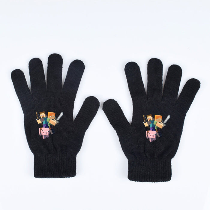 Wholesale Solid color knitted warm mittens