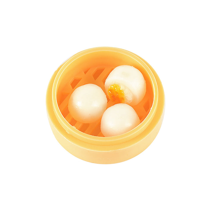 Wholesale Stylish Dim Sum Steamer Basket Keychain PVC Food Charm Car Key Accessory Gift MOQ≥3