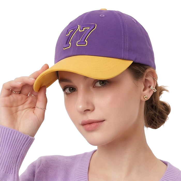 Wholesale Stylish Contrast Number 77 Baseball Cap Distressed Camo Embroidery Fashion Accessory