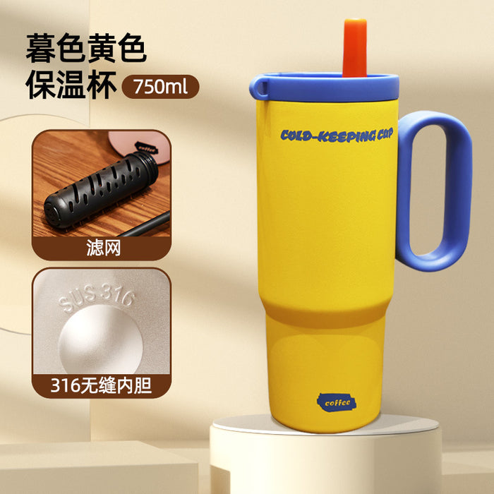 Wholesale Portable Stainless Steel Thermos for Students Drinking Straw Cup