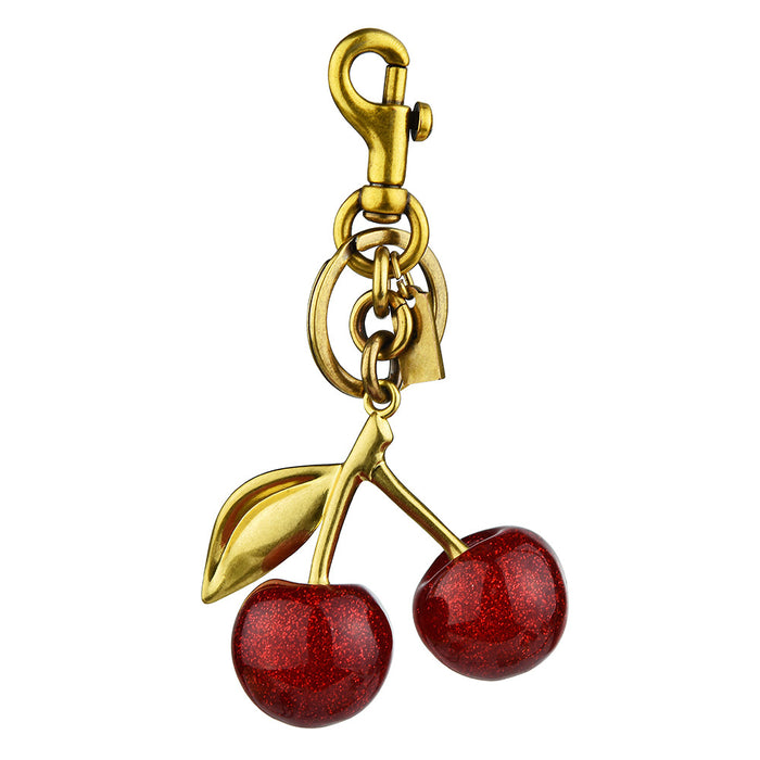 Wholesale Red cherry-shaped metal keychain