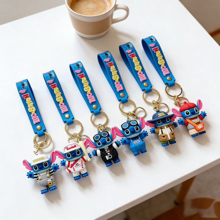 Wholesale Cute cartoon silicone 3D figurine keychain