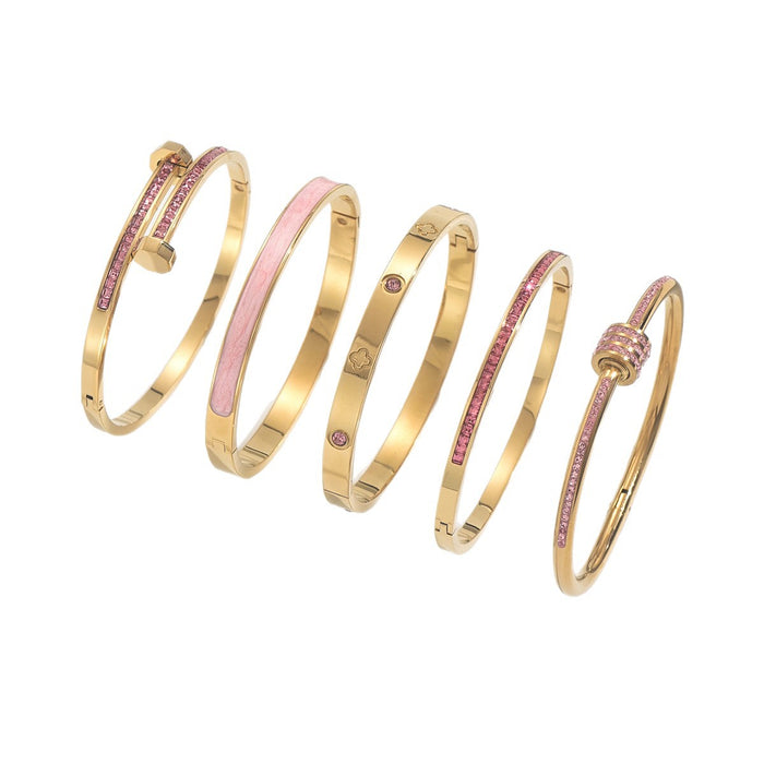 Wholesale Stainless Steel Diamond-Set Bracelet