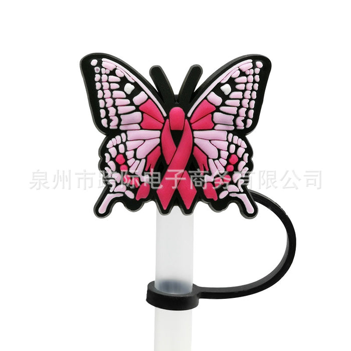 Wholesale 10pcs Silicone Butterfly Style Straw Cover JDC-SCR-KuaJ009