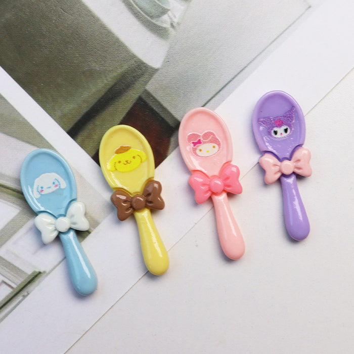 Wholesale 10pcs Cartoon Shiny Bow Spoon Acrylic Diy Decorative Patch Accessories JDC-FK-YaoL028