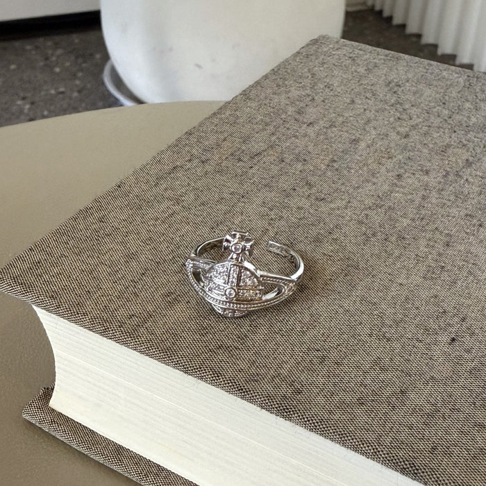 Wholesale  Diamond-encrusted All-match  Saturn Open Index Finger Ring for Women