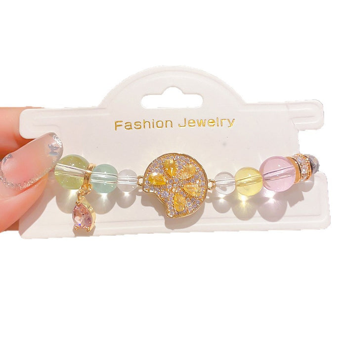 Wholesale Fashion Pearl Bracelet with Zircon Accents Adjustable Chain Stylish Jewelry Accessory