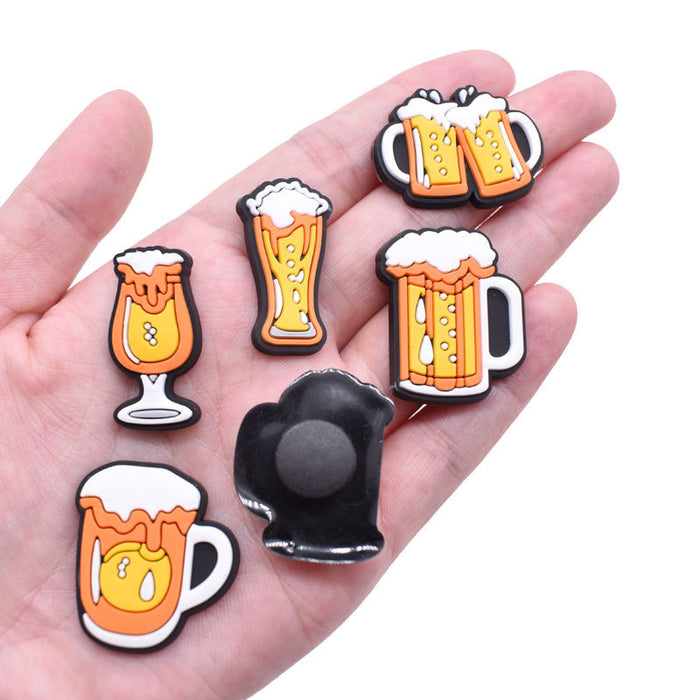 Wholesale Random 100pcs Beer Cartoon Crocs Shoe Buckle JDC-SC-XiaoY005