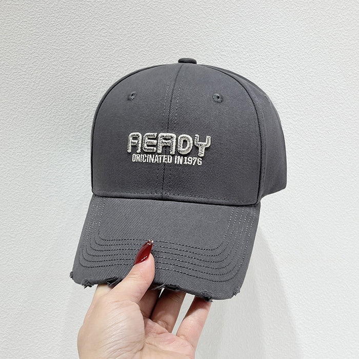 Wholesale Embroidered letters, perforated hardtop baseball cap, versatile street duckbill cap