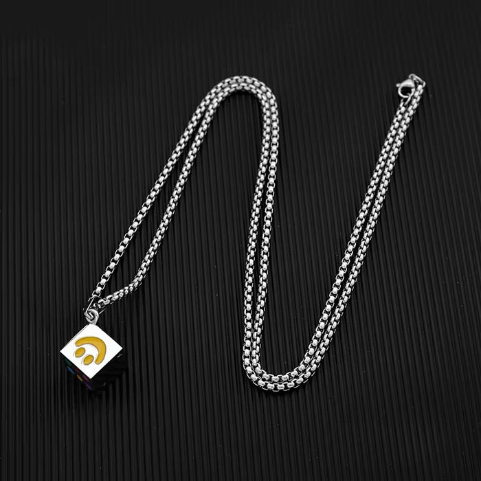 Wholesale Personalized Lucky Smile Pendant for Couples, Titanium Steel Necklace