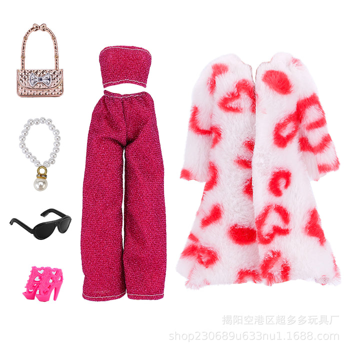 Wholesale 11 inch doll fashion design doll dress a variety of large plush coat